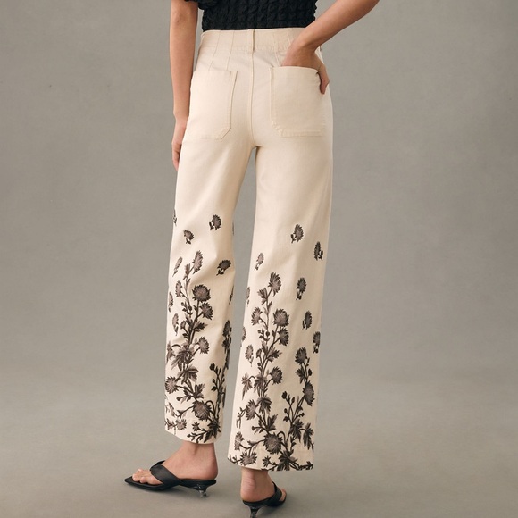 Colette Embroidered Crop Wide-Leg Jean - Picture 2 of 6